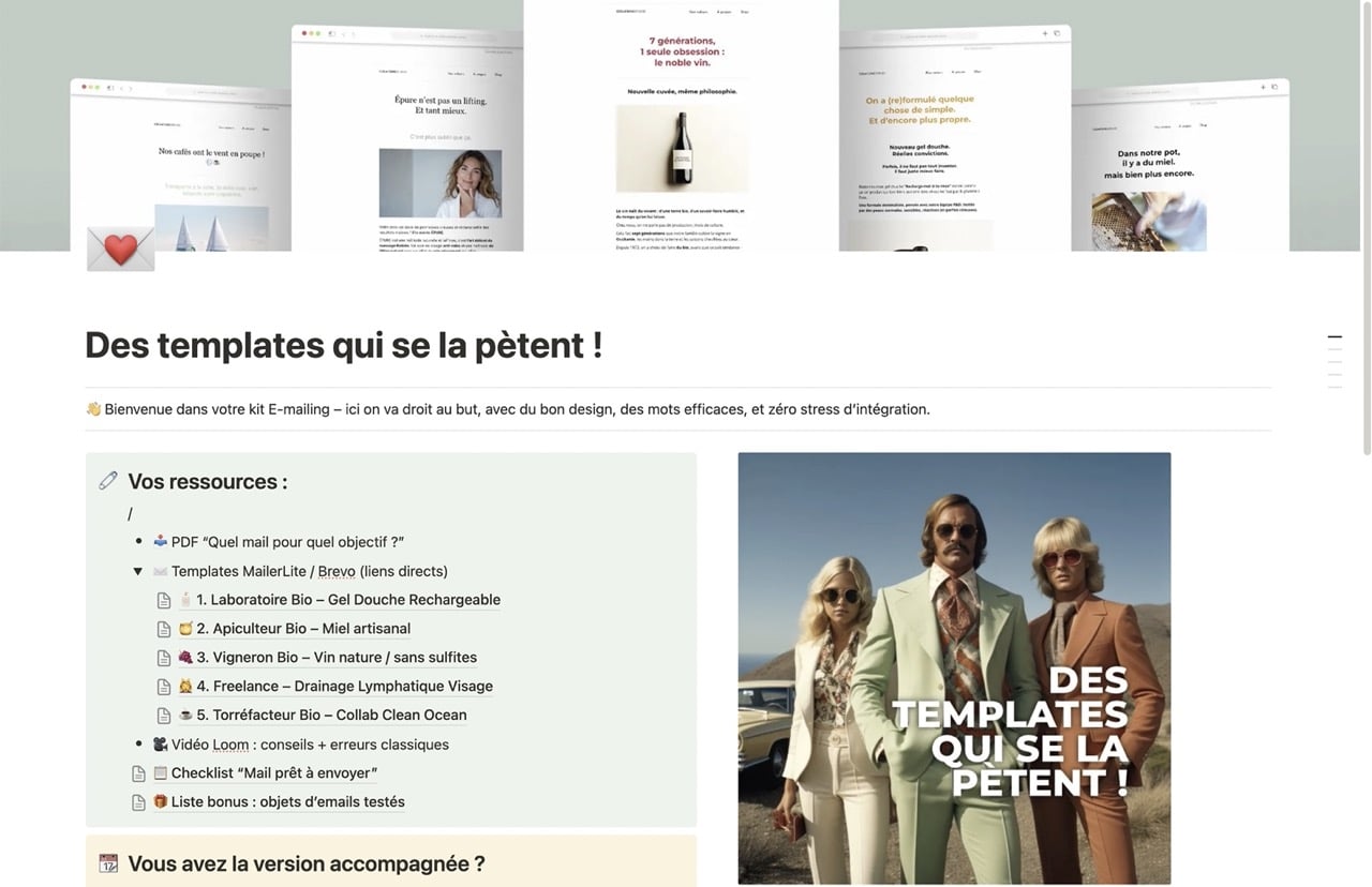 Des templates qui se la pètent page Notion Des templates qui se la pètent page Notion